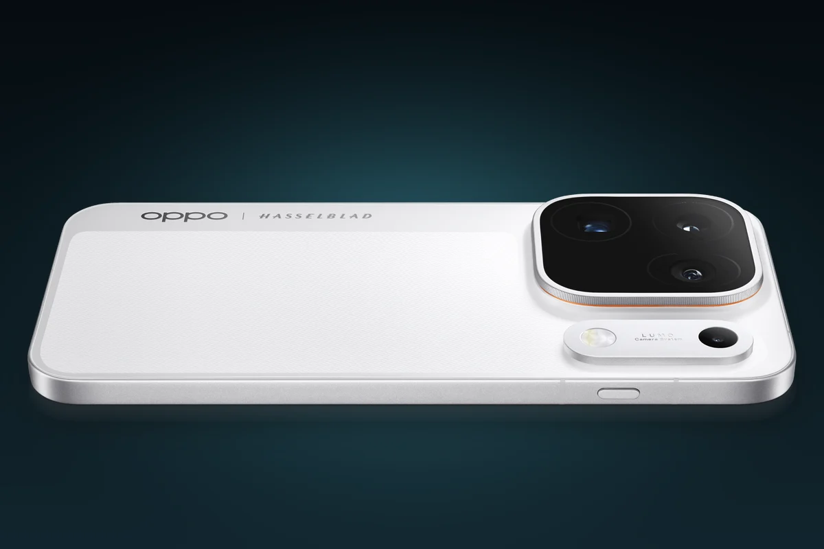 OPPO Find X10 Pro Max in white lying on its side, showing the large triple camera island