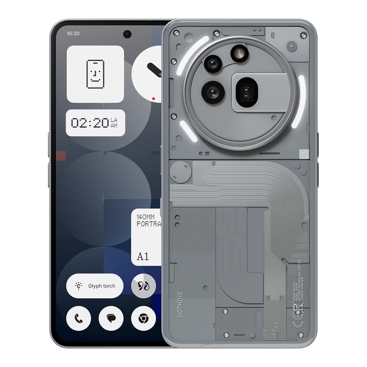 Nothing Phone (3a) Pro, front and back