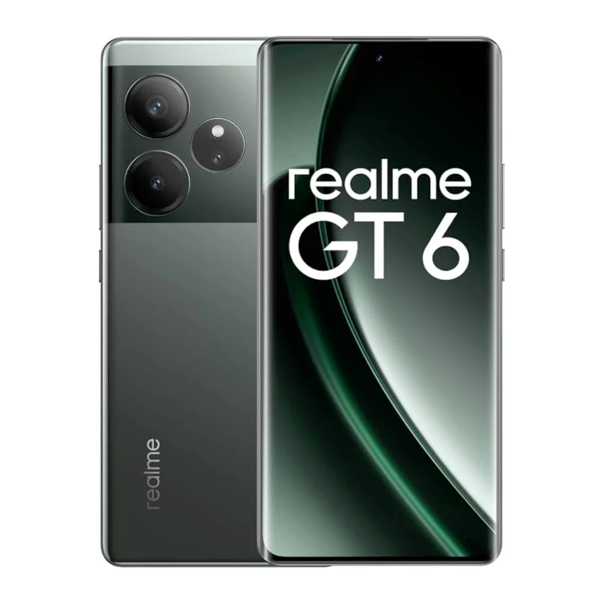 realme GT 6, front and back