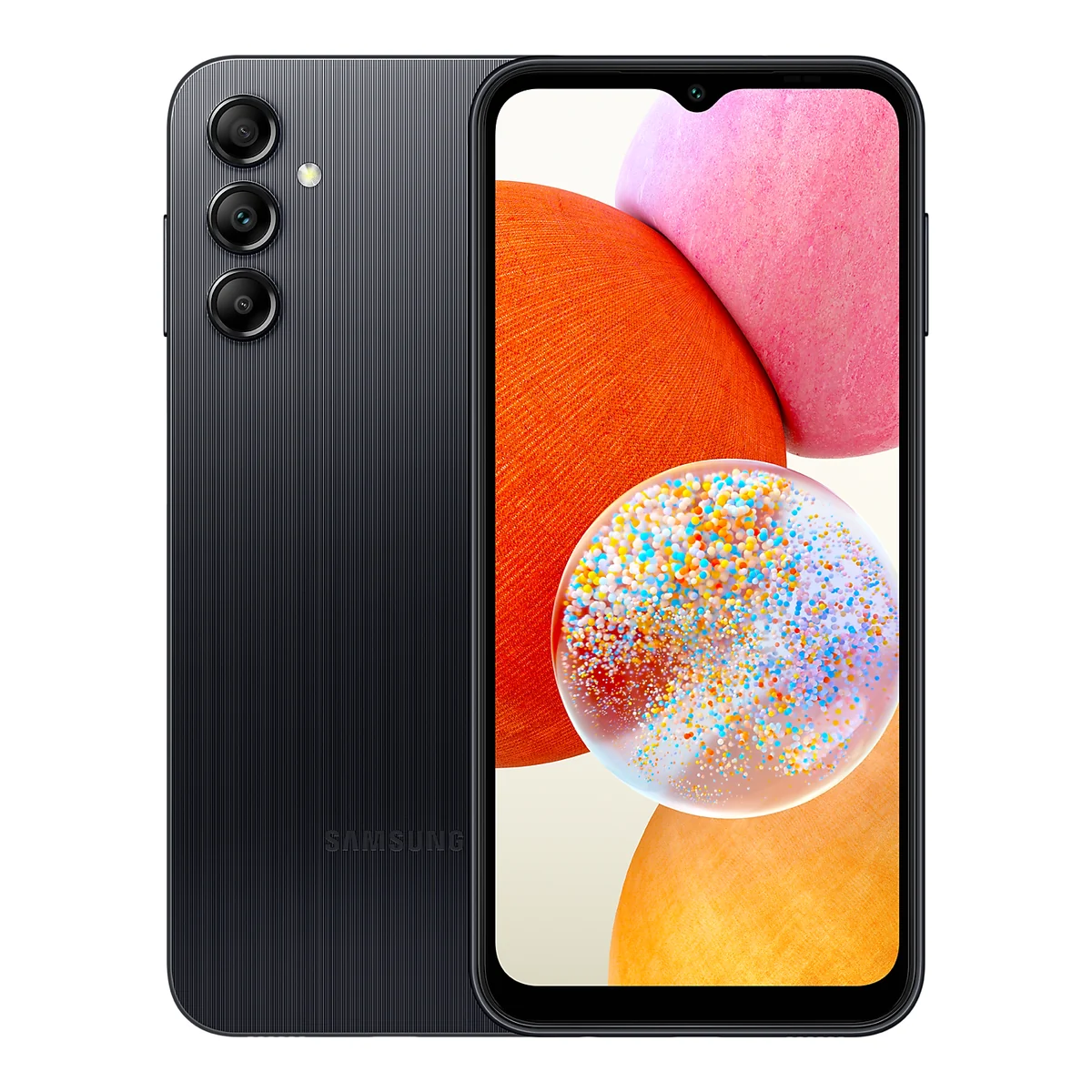 Samsung Galaxy A14, front and back